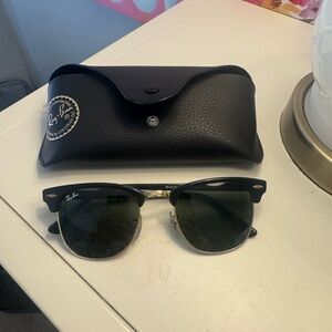 Ray-Ban Black and Gold Sunglasses with Case